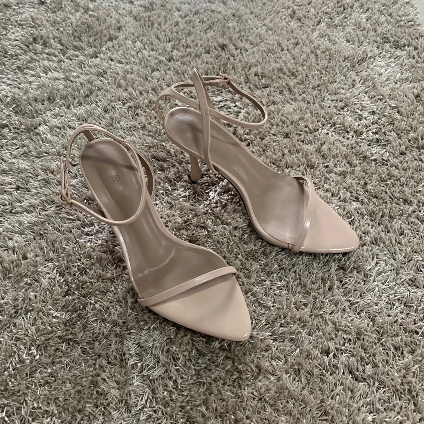 Ankle Strap Womens Sandals Summer Fashion Sexy Thin High Heel Gladiator Sandals Narrow Band Party Dress Pump Shoes 240614