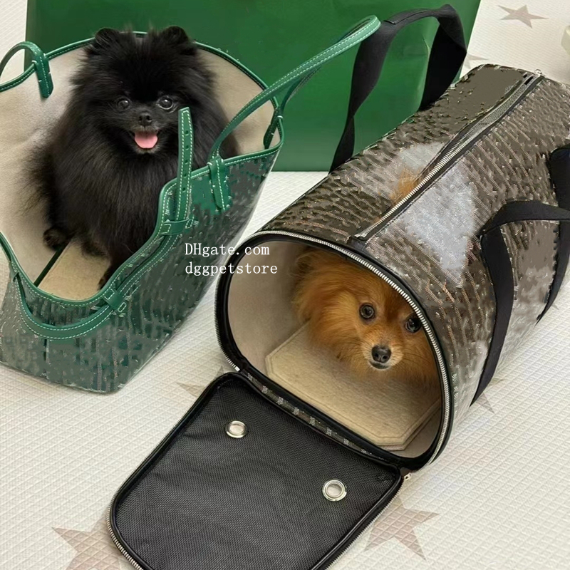 free shipping Designer Small Cat Carrier, ic Print Quality PU Leather Dog se, Collapsible Portable Pet Carrying Handbag for Travel Walking Hiking 35