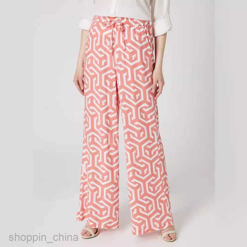 Women's Pants Capris Commuter women's new spring/summer printed striped waisted loose casual wide leg pants