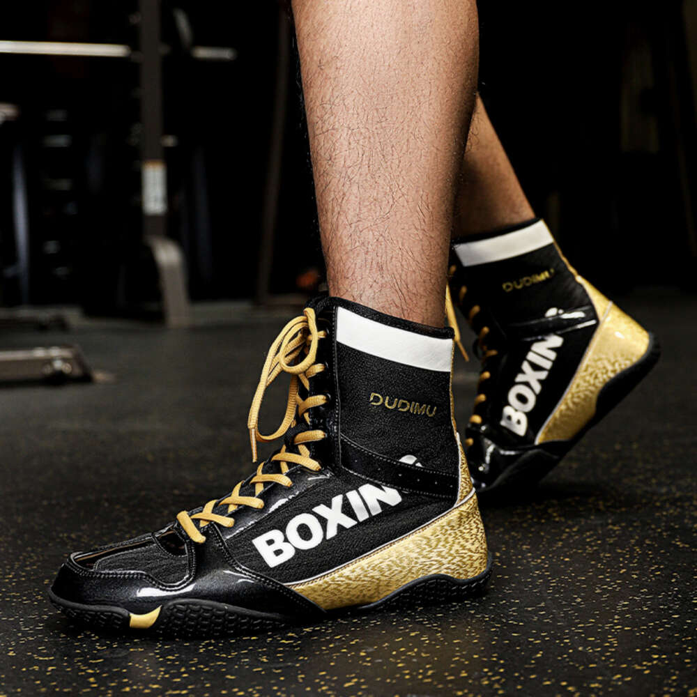 New High-top Professional Youth Training Zapatos De Boxeo Men's Wrestling Boxing Shoes