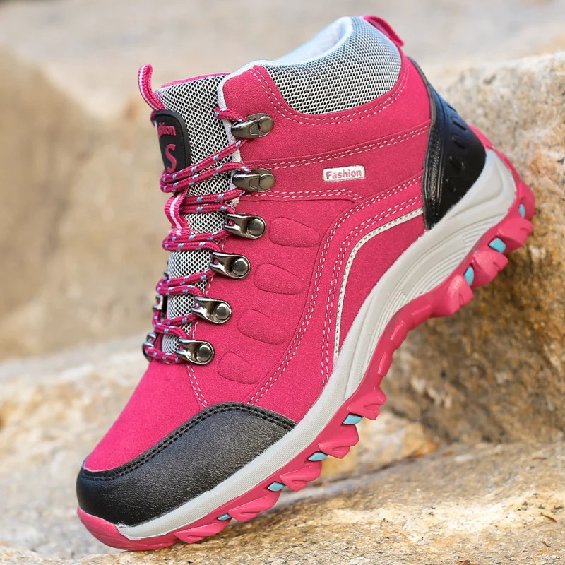 Women Hiking Waterproof Trekking Boots Winter High Top Mountain Climbing Shoes Sports Outdoor Camping Climb Anti-slip Shoes 240614