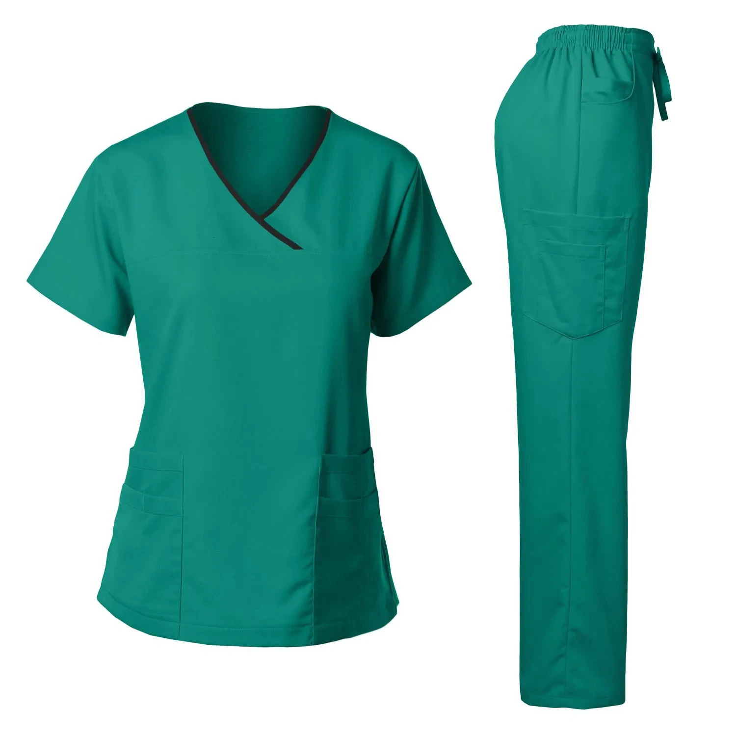 Style Uniforms Women Scrubs Sets Tops and Pants Hospital Doctors Nursing Clothes Nurses Accessories Dental Workwear 240604