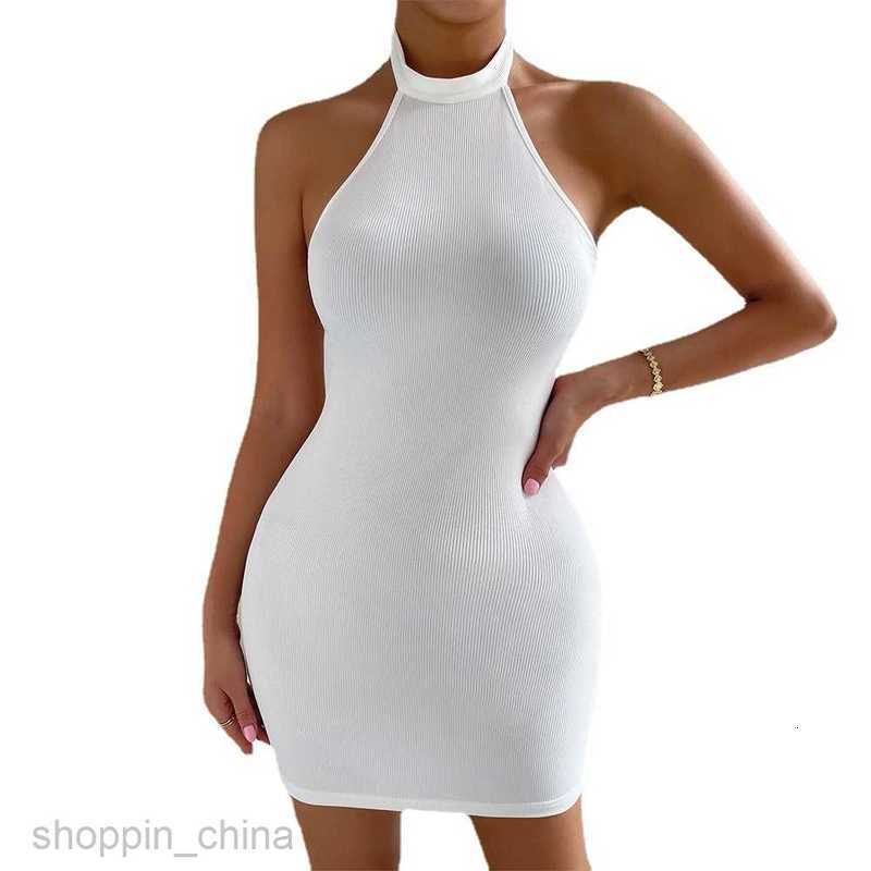 Basic Casual Women Dresses Women's Spring/Summer New Party Dress Sexy Backless Collar Sleeveless Wrapped Hip Dress