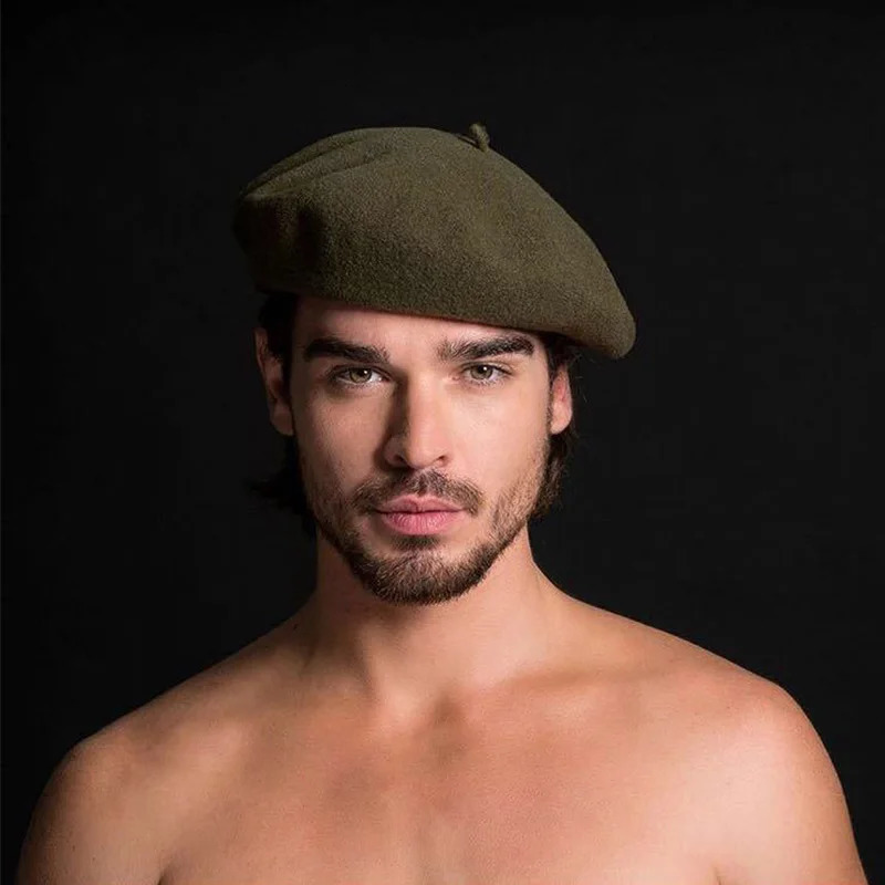 Men Women Military Army Soldier Hat Wool Beret Uniform Cap Spring Winter Retro Classic French Artist Berets 240603