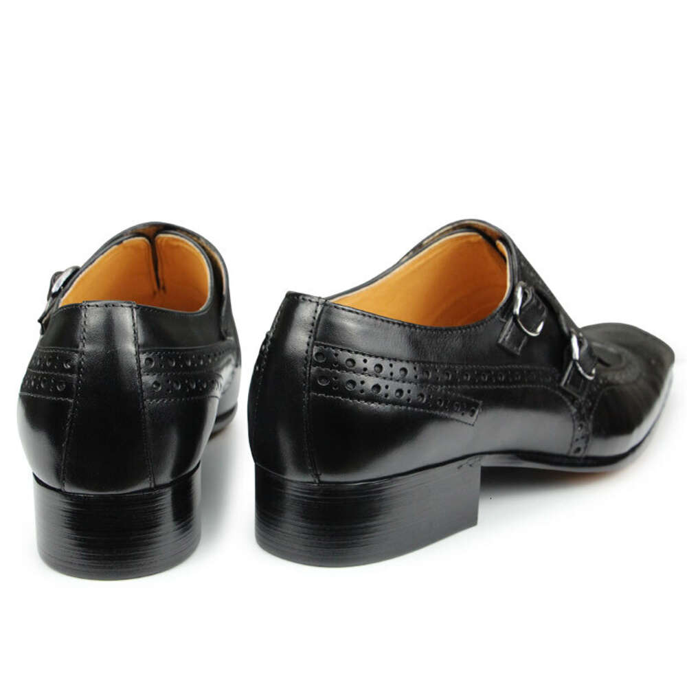New Top Layer Cowhide Pointed Toe British Business Formal Men's Leather Wedding Office Shoes
