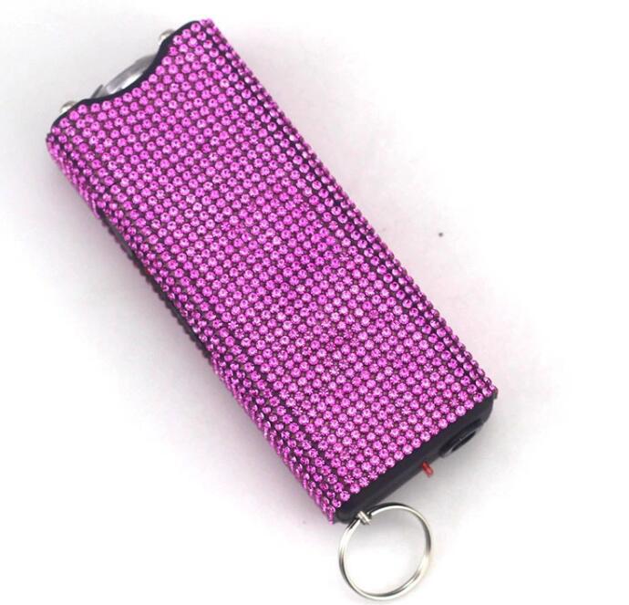 24 Colors Flashlight Self Defense Keychains Diamond Flash-light Key chain Outdoor Defense For Women survival rescue Tool