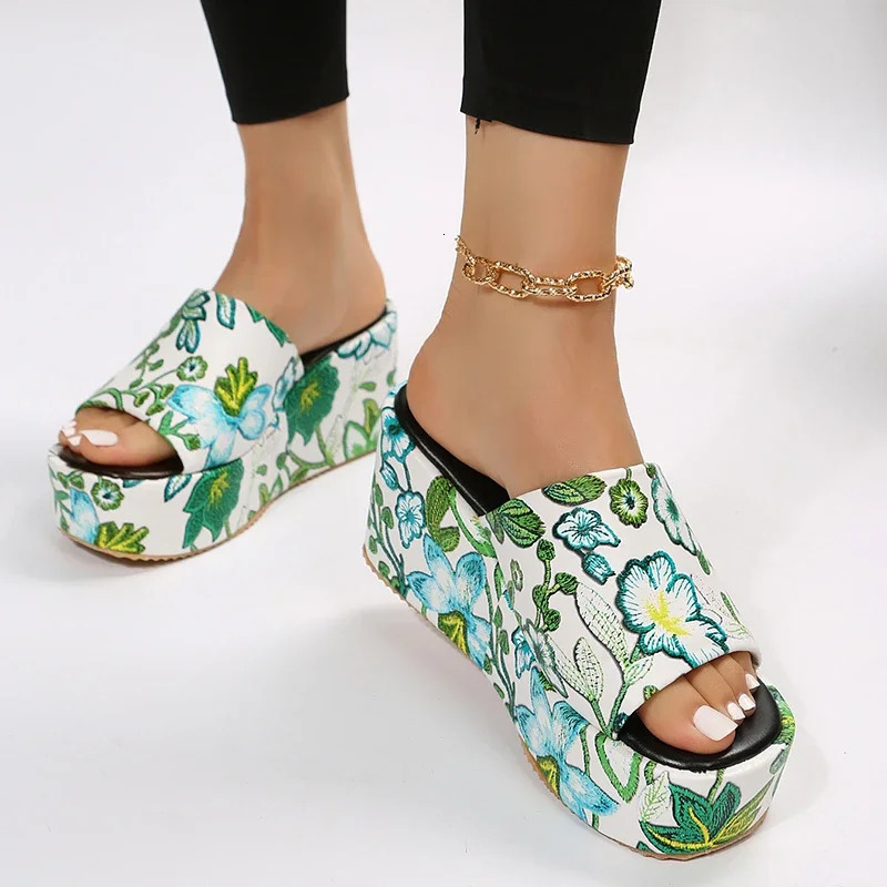 Summer Womens Shoes Fashion Bohemian Style Womens Wedge Sandals Casual Beach Slippers Sandalias De Mujer Verano 240612