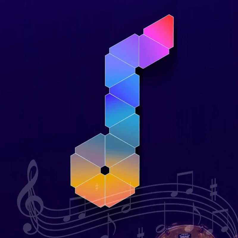Wall Outdoor Lamps LED Triangle Quantum Light Pickup Rhythm Intelligent Control Night Light Esports Atmosphere Light DIY Shape Decorate Wall Lights s