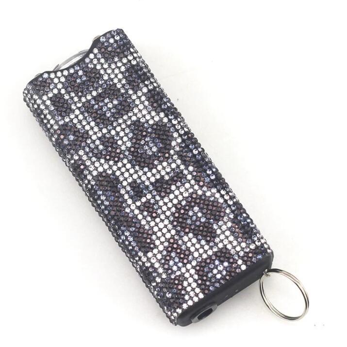 24 Colors Flashlight Self Defense Keychains Diamond Flash-light Key chain Outdoor Defense For Women survival rescue Tool