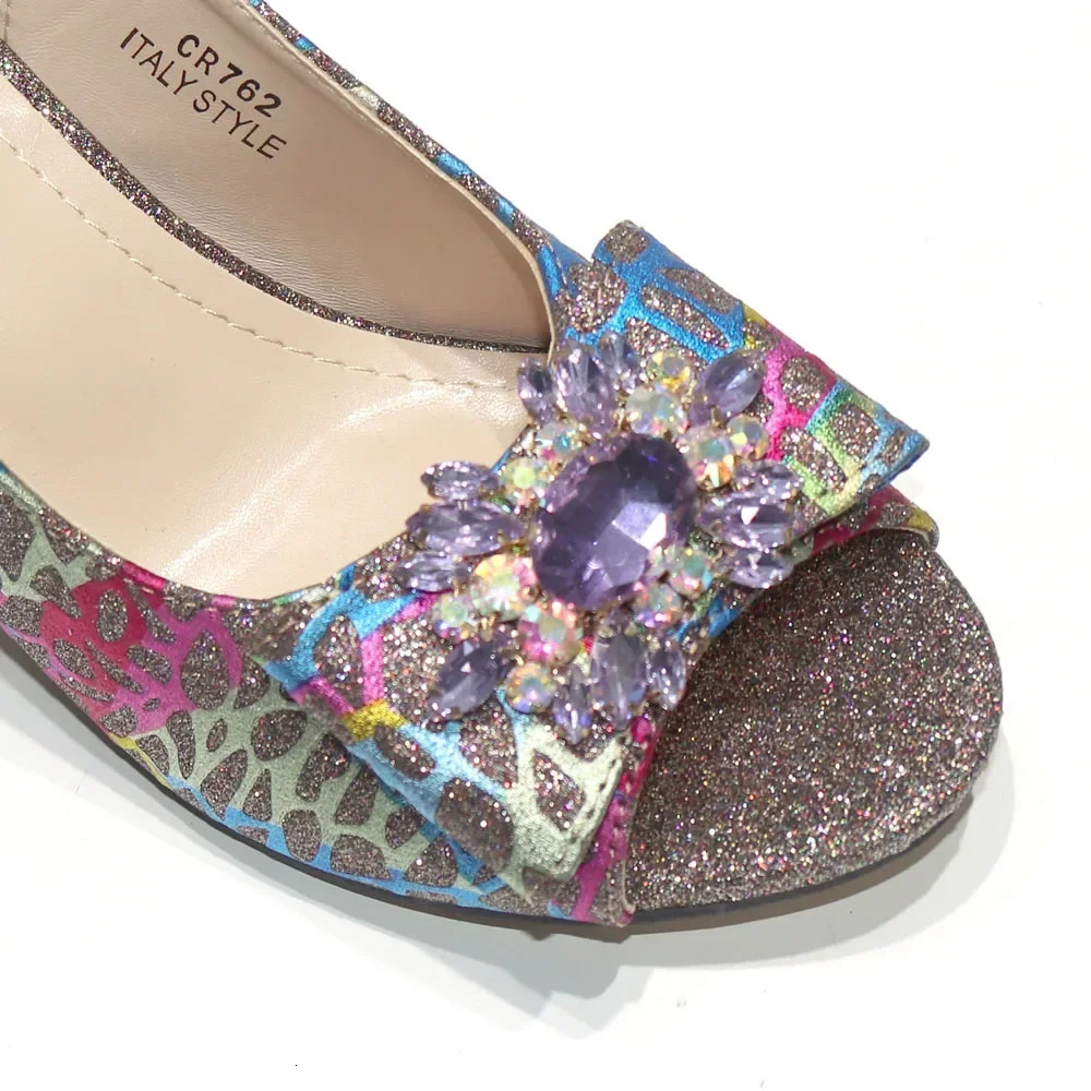 Italian Shoes and Bag Sets with Colorful Stones for Evening Party - African Fashion 2024 Handbags Match 240613 4 Hbags