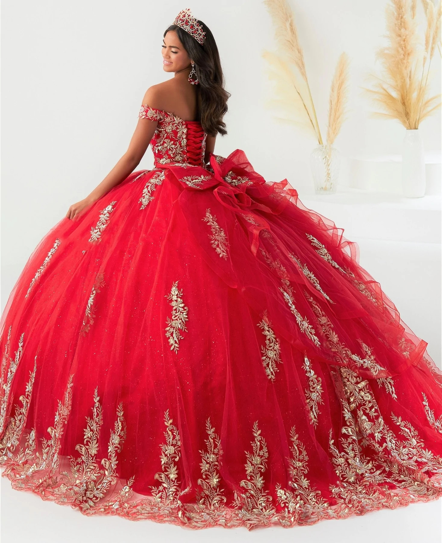 Mexican Quinceanera Dresses Ball Gown Off The Shoulder Appliques Lace Puffy Charro Sweet 16 Dresses 15 Anos