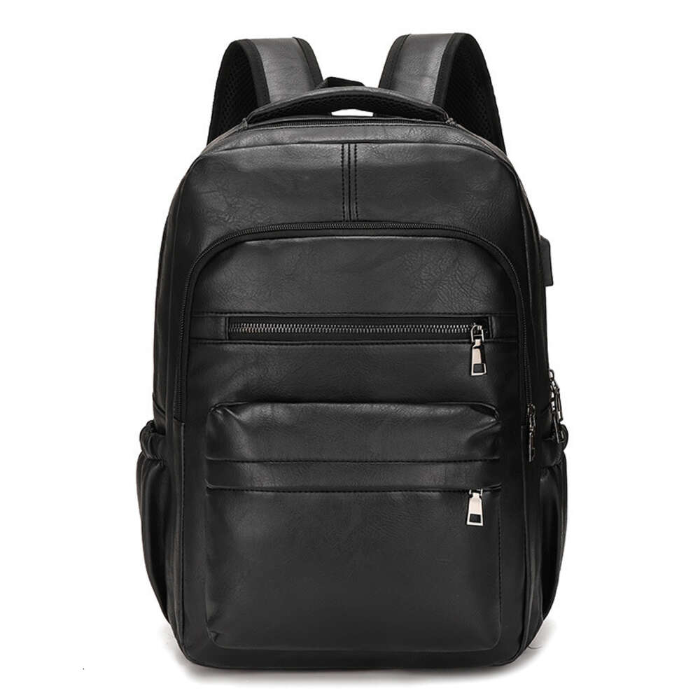 Quality High USB Charging Backpack Men PU Leather Bagpack Large Laptop Backpacks Male Mochilas Schoolbag For Teenagers Boys H6.14#42 s c35ad