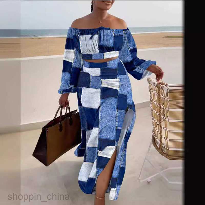 Two Piece Dress Sets Women's Autumn New Print Two Piece Long sleeved Set