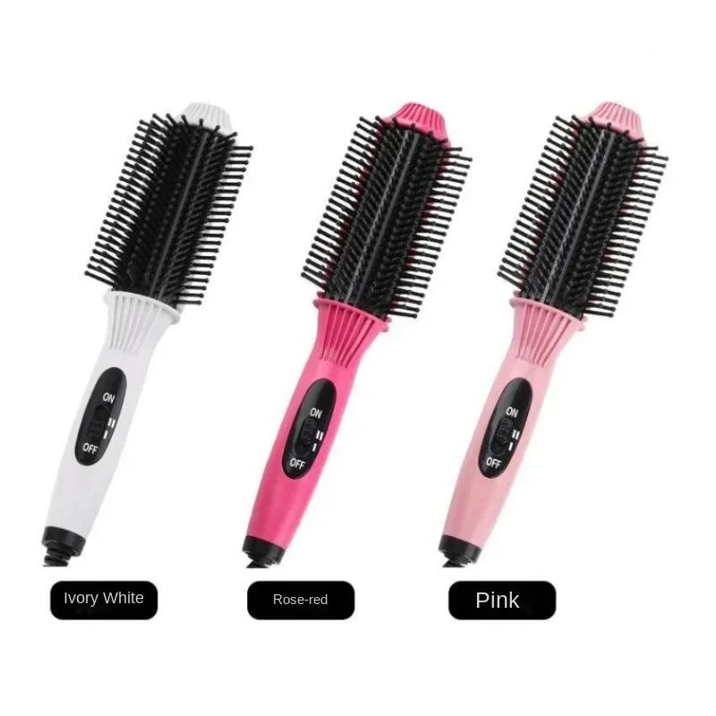 2in1 Electric Straightener Multifunctional Hair Curler Adjustable Temperature Electric Heating Comb Professional Styling Tools