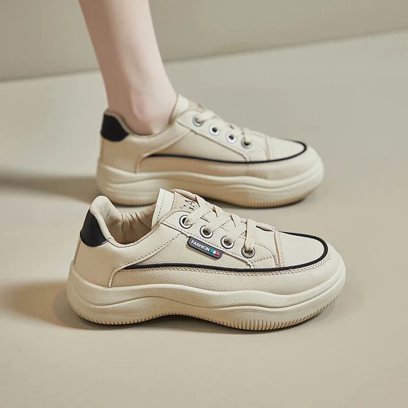 2024 Womens Sports Shoes Casual Shoes Female Student Sports Jogging Shoes Thick Sole Shoes Zapatos Para Mujeres Platform Autumn 240617