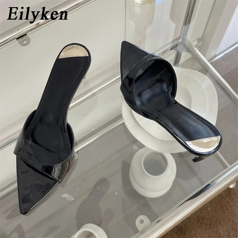 Eilyken Sexy Thin Heels Slipper For Women Summer Fashion Pointed Toe Slides Stripper Party Sandal Mule Shoes Zapatillas Mujer 240615