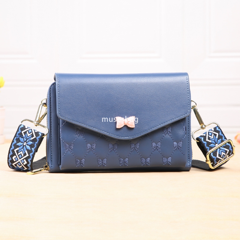 Elegant Women's High end Bow Ribbon Mobile Phone Bag Trendy Korean Fashion Practical Multi functional Small Square Bag Versatile One Shoulder Cro