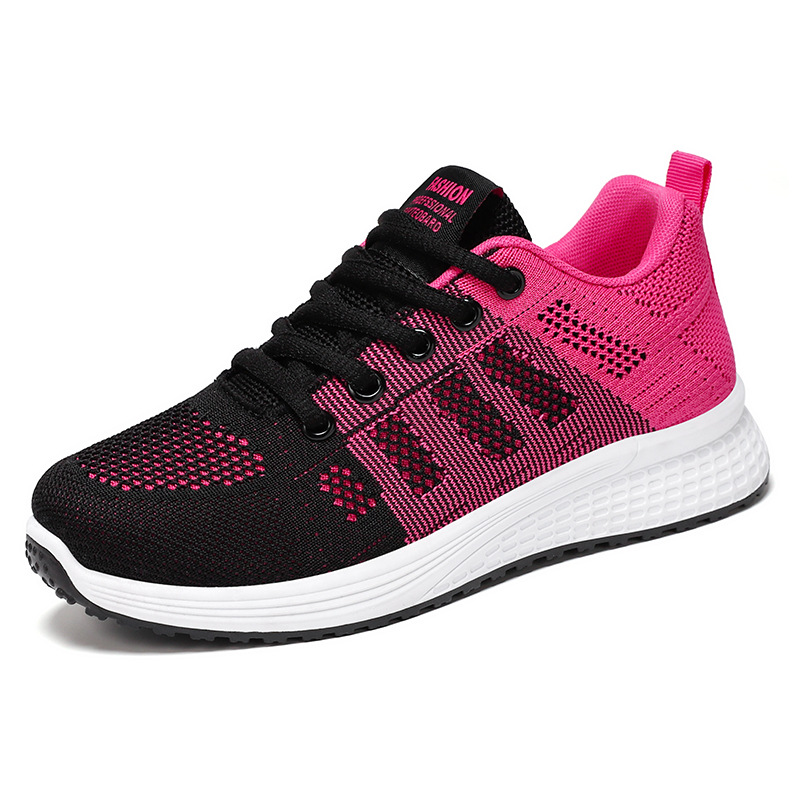 Women's breathable and comfortable flying woven one foot comfortable casual sports single shoes