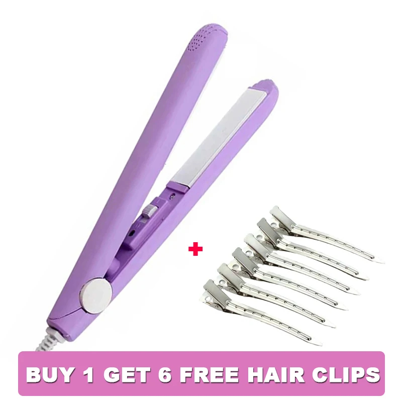 Mini Splint Flat Iron Hair Straightener Curling Wand Curly Ceramic Curler Straight Dual Purpose Hair Styling Tool WITE Hair Clip