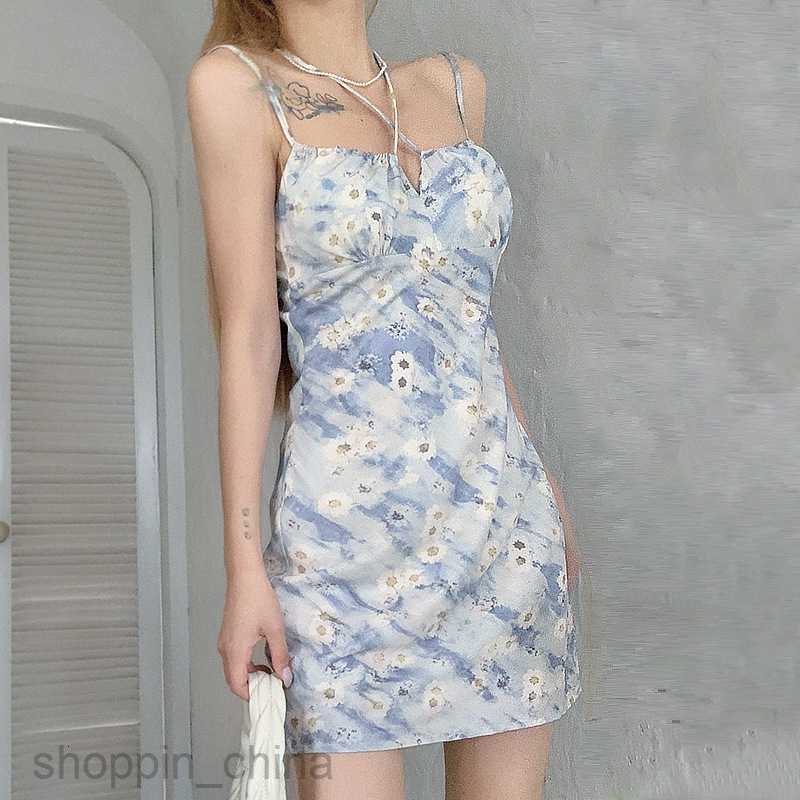 Basic Casual Women Dresses New Printed Hanging Strap, Slim Fit, Sexy Vacation Short Dress PG3209