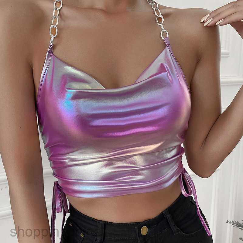 Women's T Shirt Summer Design Sense External Wear Laser Lace Slim Tank Top PG2852 tees