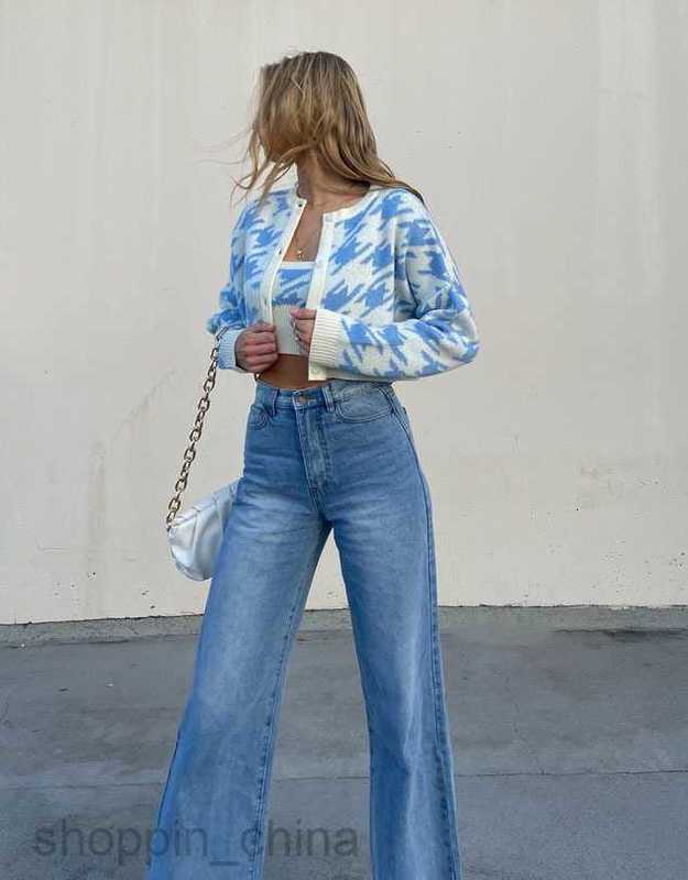 Women's Sweaters Maillard autumn/winter short cut open navel long sleeved bird check sweater cardigan pullover for women