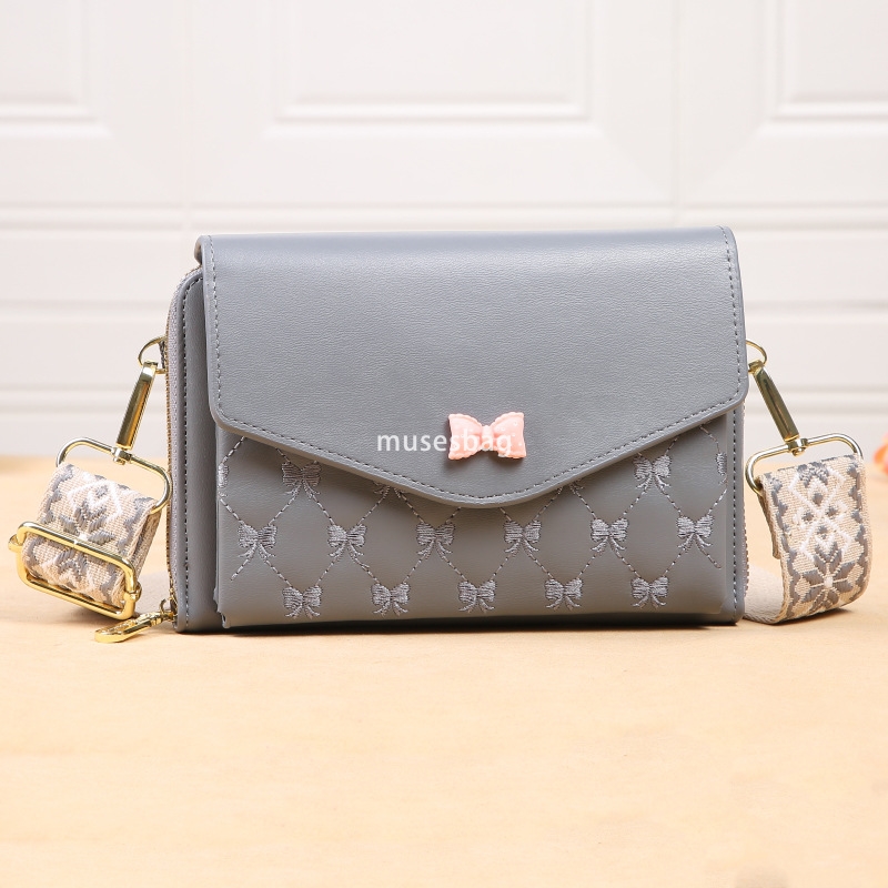 Elegant Women's High end Bow Ribbon Mobile Phone Bag Trendy Korean Fashion Practical Multi functional Small Square Bag Versatile One Shoulder Cro