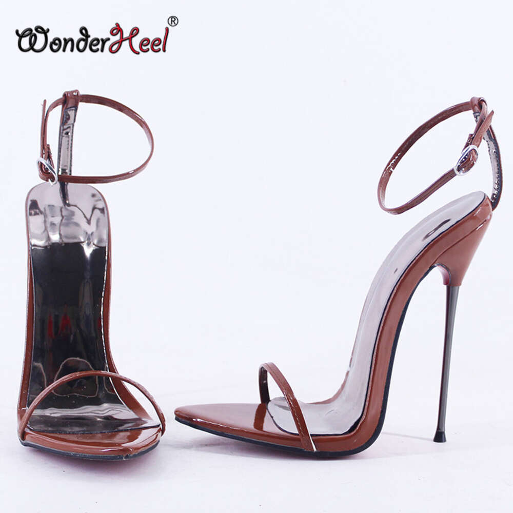 Wonderheel 2021 Summer Extreme Ultra Thin 16Cm Stiletto Heel Sex Pointed Toe Ankle Straps Nightclub Slim High Heels Sandals
