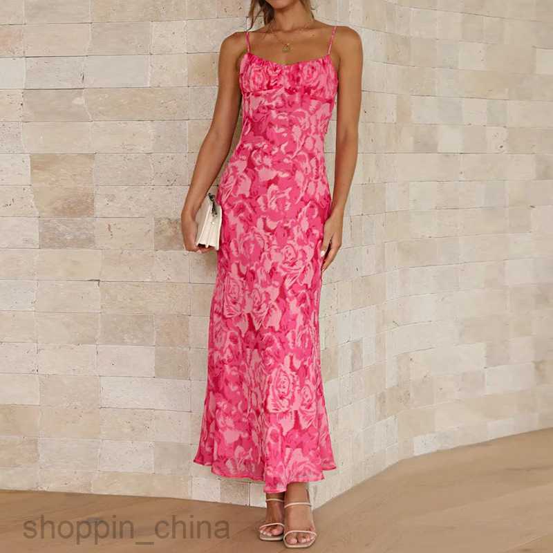 Basic Casual Women Dresses Sexy Bohemian style luxury print strap long sleeveless dress PG2586