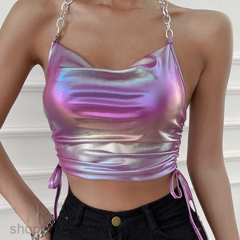 Women's T Shirt Summer Design Sense External Wear Laser Lace Slim Tank Top PG2852 tees