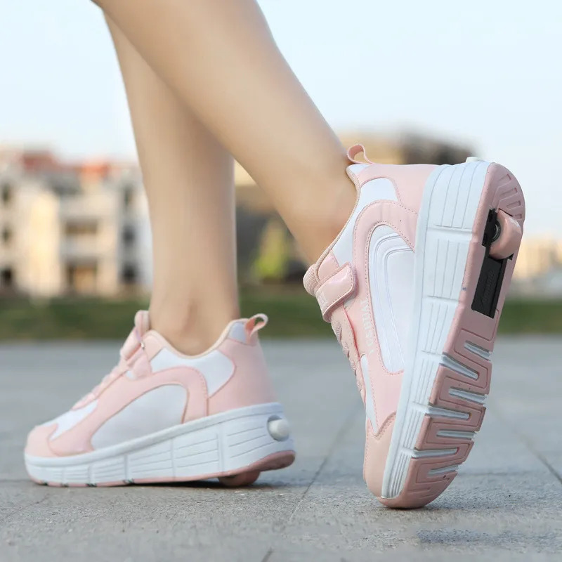 s Roller Sneaker Outdoor Indoor Skating Shoes Detachable s Skates Breathable Blade Flying Shoes Gear White 32 240615