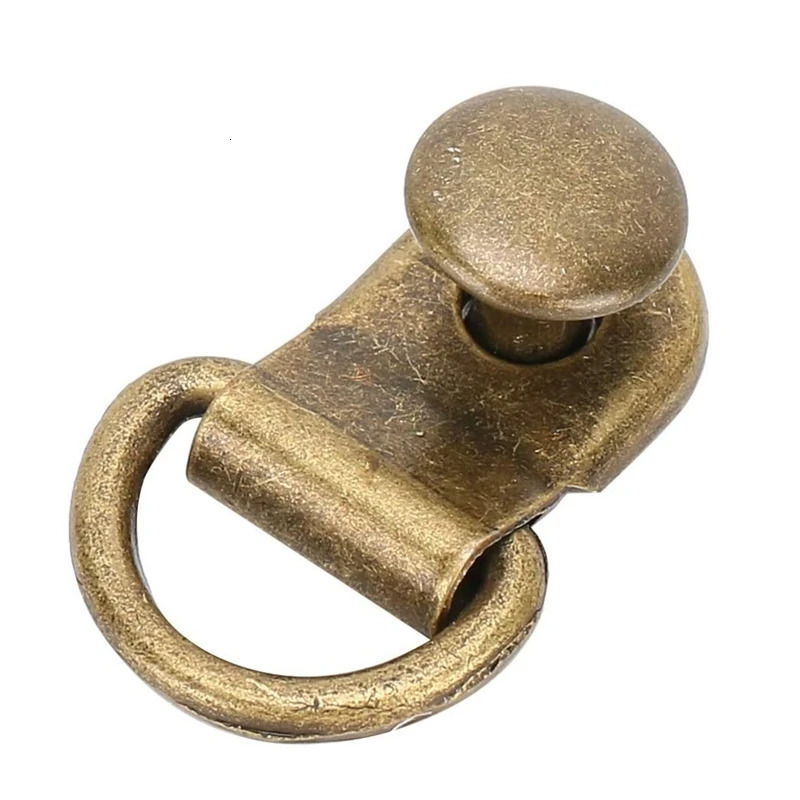 100 sets of 9X14mm bronze shoe hooks hiking shoe hooks shoelace hooks D-ring buckles brass shoe leather bags DIY rivet tools 240615
