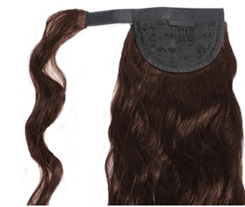 Brown Straight Ponytail hairpiece Human Hair Wrap Around Ponytail 100% Real Brazilian Remy Human Hair Ponytail Extensions 120g