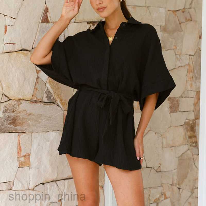 Women's Tracksuits Women new solid color U-neck half sleeve tie top loose half skirt bottom summer set Sets
