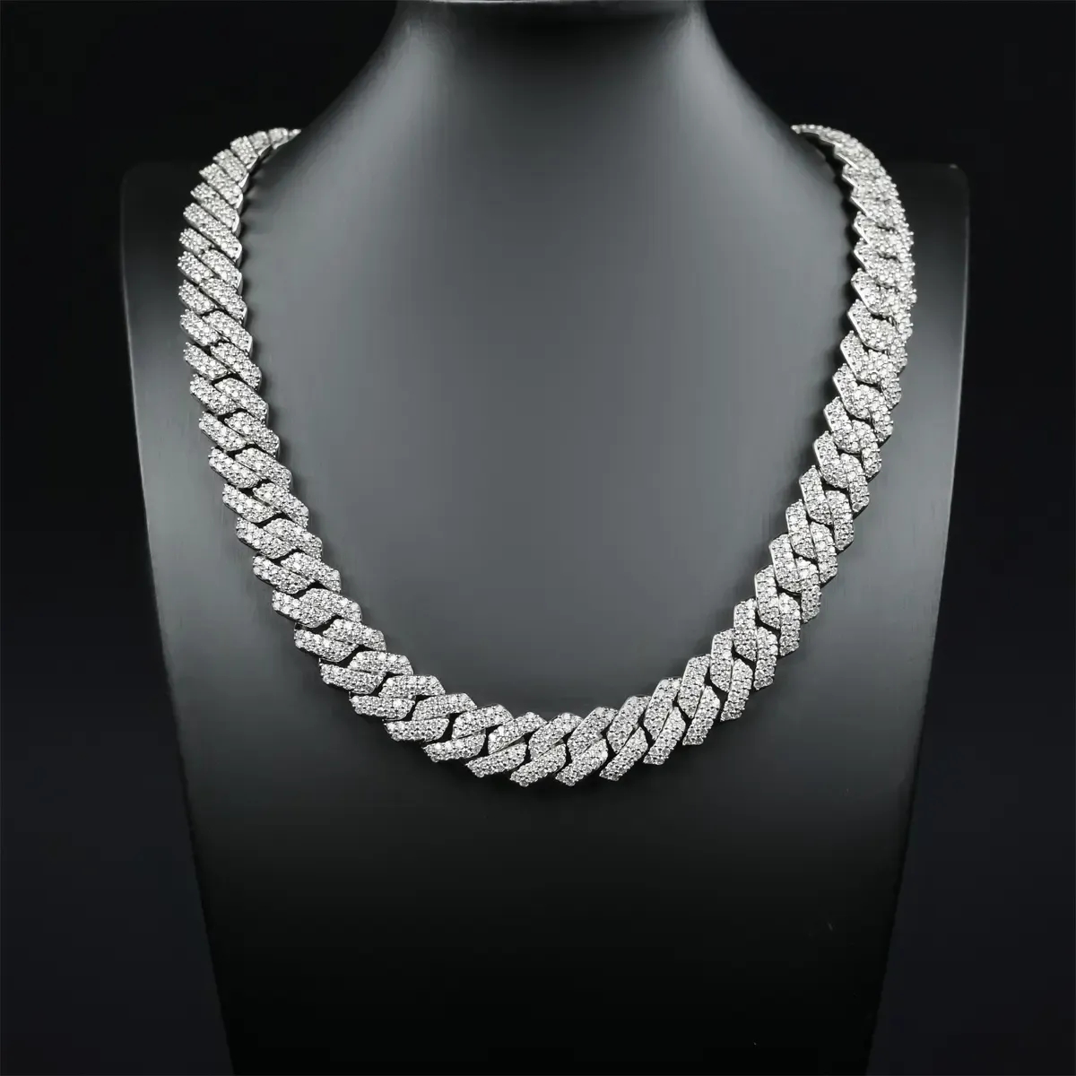 moissanite necklace Hip Hop Jewelry 925 Sterling Silver 14mm gold Sterling Silve Chain For Men necklace miami cuban link chain necklaces
