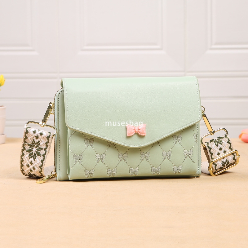 Elegant Women's High end Bow Ribbon Mobile Phone Bag Trendy Korean Fashion Practical Multi functional Small Square Bag Versatile One Shoulder Cro