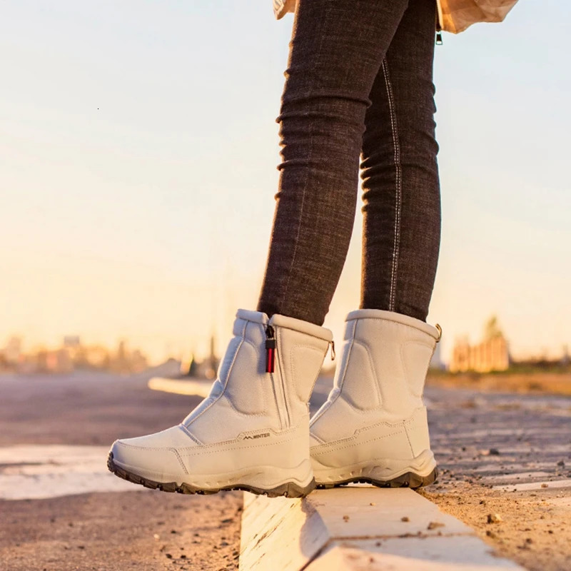 30% wool womens snow boots warmer winter shoes non slip mens snow boots large-sized 36-45 outdoor shoes 240614