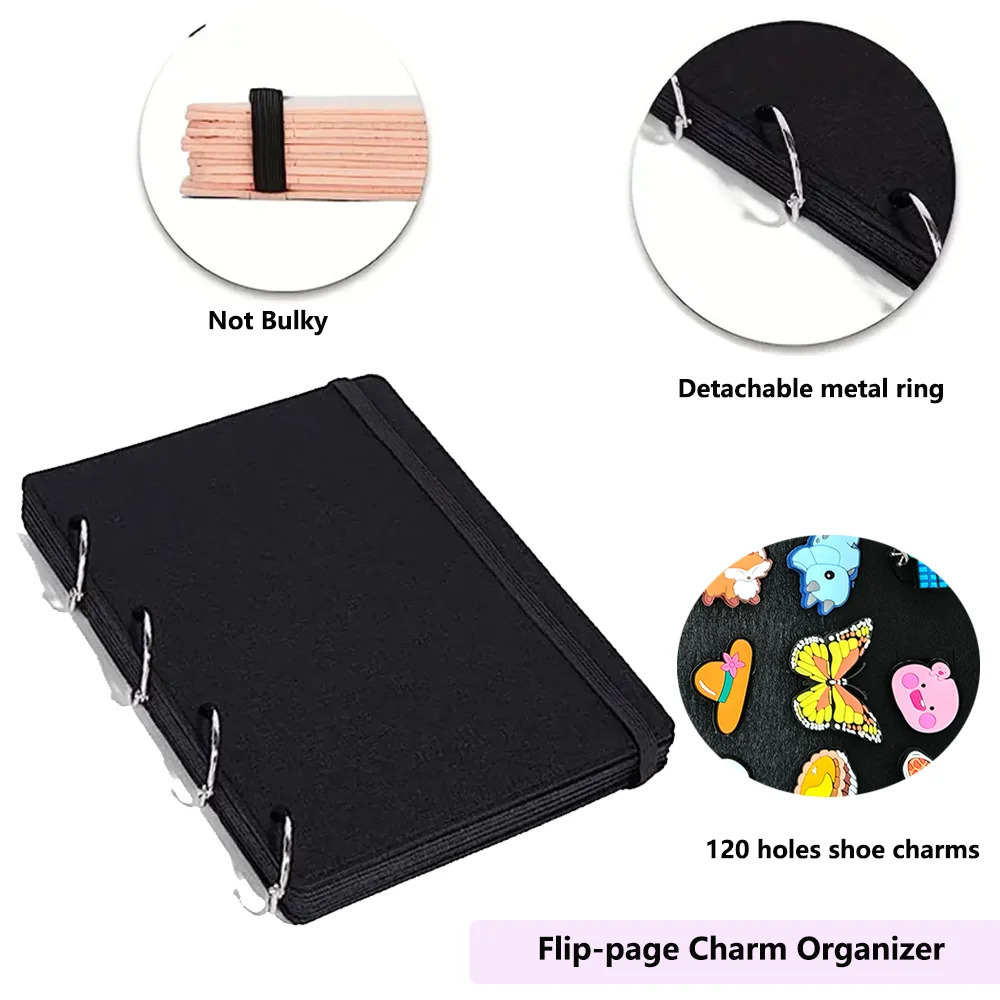Large capacity shoe charm organizer brochure creative book storage bag shoe flower collection display rack 240615