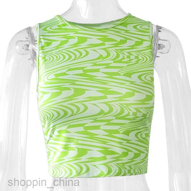 Women's T Shirt Spicy Girl Abstract Printed Sleeveless Top Slim Women Open Navel Summer Tank Top Wearing PG888 Externally tees