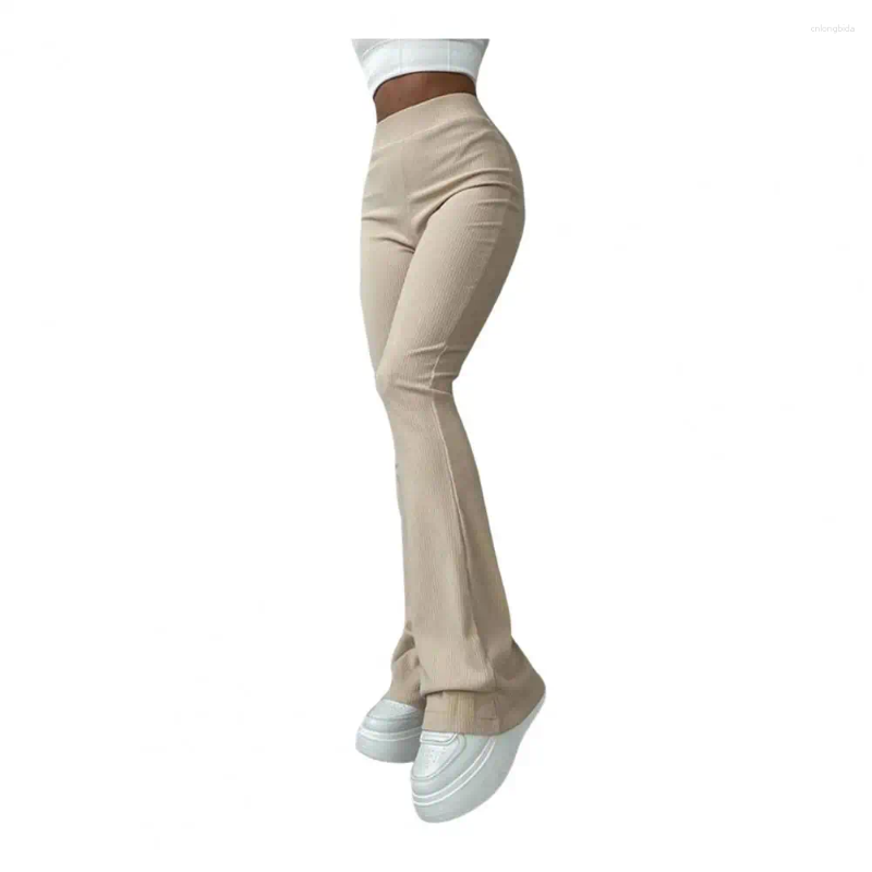 Women's Pants Women High Elastic Waist Stretchy Thread Slim Fit Flared Hem Soft Warm Yoga Sports Trousers Fall Winter Sweatpants