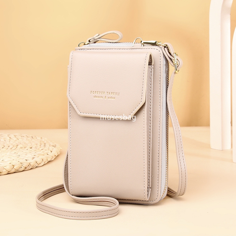 High quality women's designer temperament wallet, PU leather long mobile phone bag fashionable casual practical multi-functional diagonal cross t