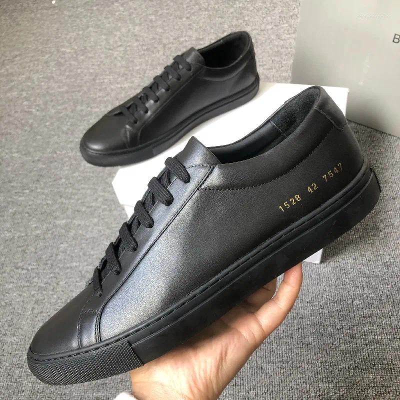 Casual Shoes Classic White Men Genuine Leather Unisex Flat Couple Running Sneakers Chunky Women Real