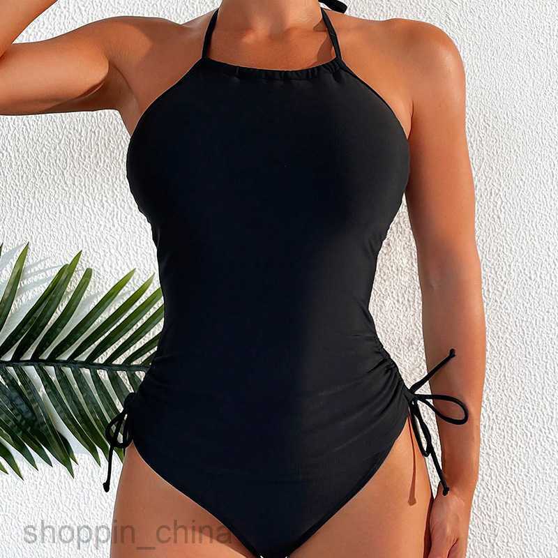 Women's Sexy Swimwear Huludao Swimsuit New Drawstring Neck Split Swimsuit female High end Beach Sexy Bikini