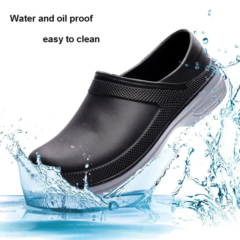 Mens Chef Shoes Womens Waterproof Kitchen Shoes Anti slip Garden Clogs Outdoor Work Shoes Main Restaurant Sandals Plus Size 49 240614