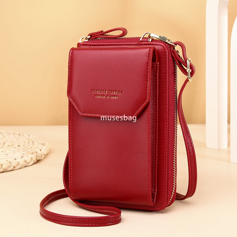 High quality women's designer temperament wallet, PU leather long mobile phone bag fashionable casual practical multi-functional diagonal cross t