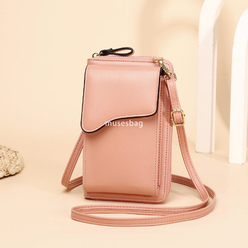 Designer Women's High Quality Fashionable and Simple Single Shoulder Crossbody Bag with Large Capacity Multi function Long Wallet Solid Color Pho