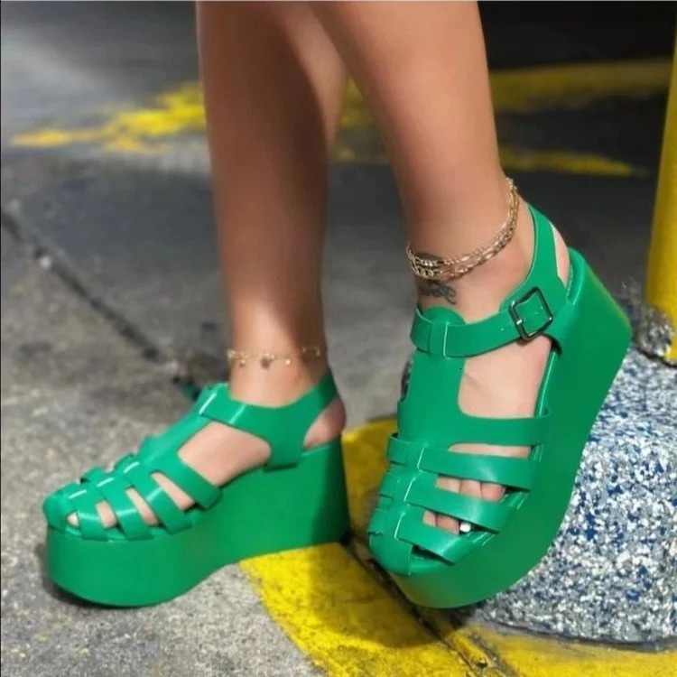 Women Sandals Wedge High Heels 2024 Summer Elegant Shoes House Home Platform Soft Bottom Plu Size Sandals 240615