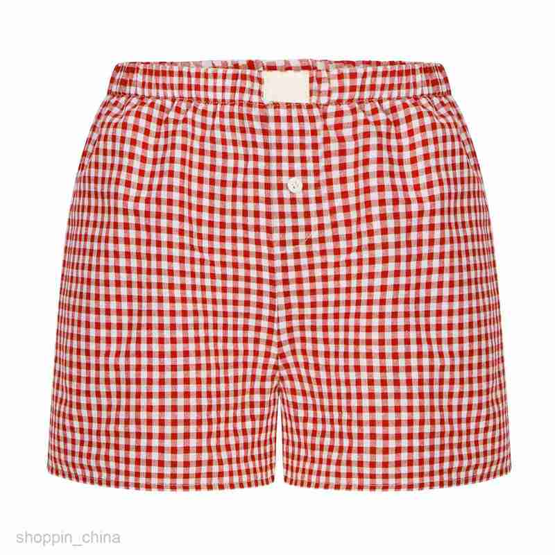 Women's Shorts Summer New Women's Casual Comfortable High Waist Loose Wide Leg Checkered Shorts