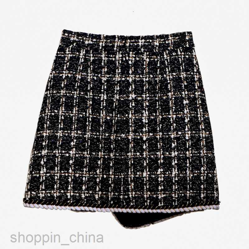 fashion women Skirts Spring and Autumn Checkered Buckle High Waist Wrap Hip Half Skirt Irregular Skirt PG168