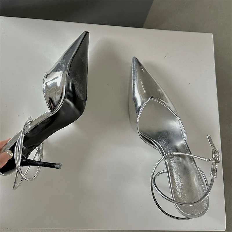 Eilyken Fashion Pointed Toe Pumps Woman Sandals Elegant Buckle Strap Thin Low Heels Slingbacks Wedding Spring Female Mules Shoes 240615